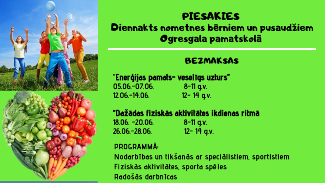 Ogresgalā būs bezmaksas dienas nometnes bērniem un pusaudžiem