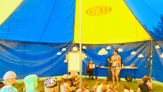 Bērnu vasaras Bībeles skolas nometnes nodarbība