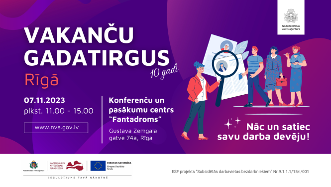 Afiša - Vakanču gadatirgus Rīgā 2023. gada 7. novembrī plkst. 11.00-15.00