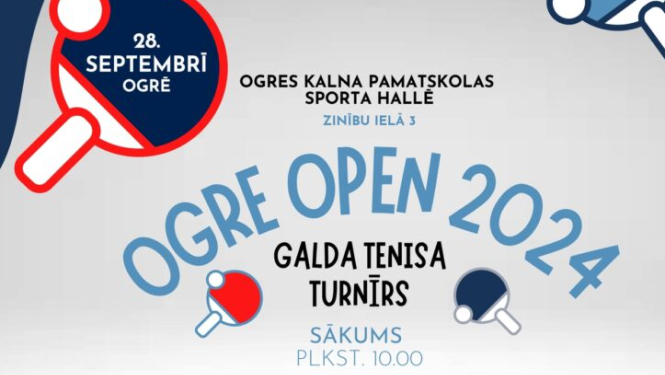 Ogre open 2024 galda tenisa turnīrs 28.09.2024.