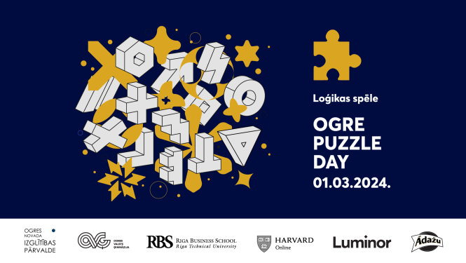 Loģikas spēlē “Ogre Puzzle Day” plakāts 01.03.2024