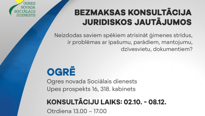 Bezmaksas juridiskās konsultācijas 10.2023.