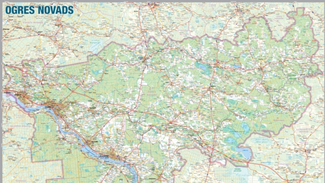 Ogres novada karte