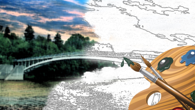 Zīmēts Ogres arkveida tilts