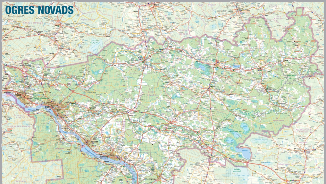 Ogres novada karte
