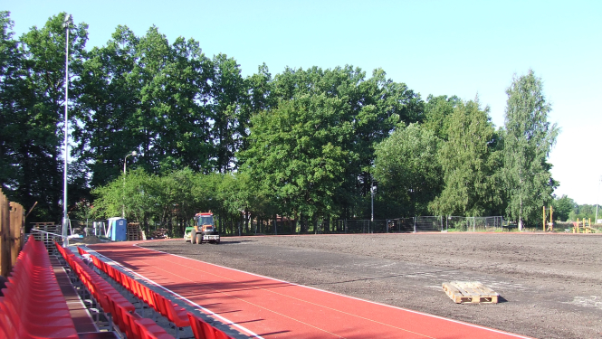 Notiek Ogresgala pamatskolas stadiona rekonstrukcija