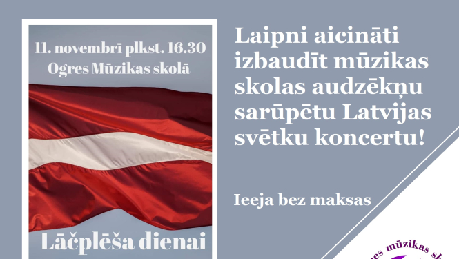 Ogres Mūzikas skola aicina uz koncertiem svētku nedēļā
