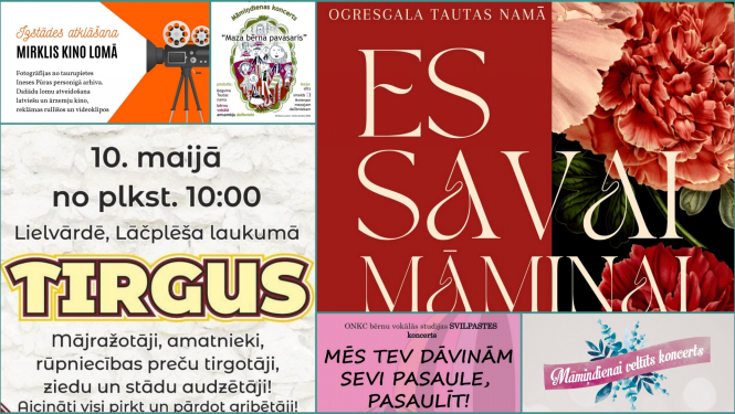 Pasākumu Ogres novadā plakāti 05.2024. kolāža