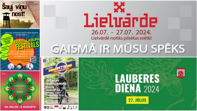 Pasākumu Ogres novadā plakātu kolāža