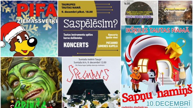 Pasākumi Ogres novadā 08.12-10.12.2023 plakātu kolāža