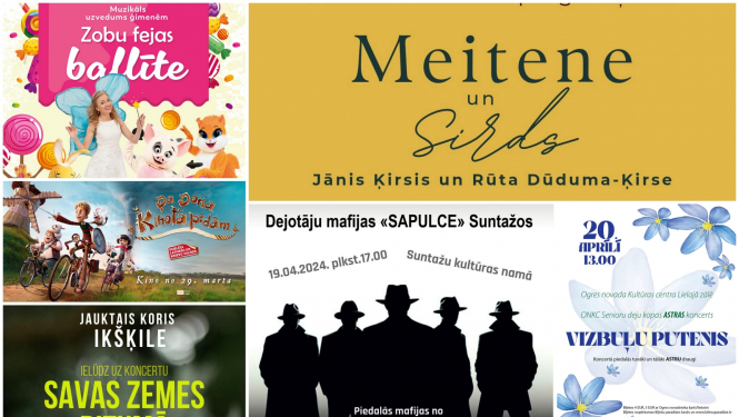 Ogres novada aprīļa pasākumu kolāža