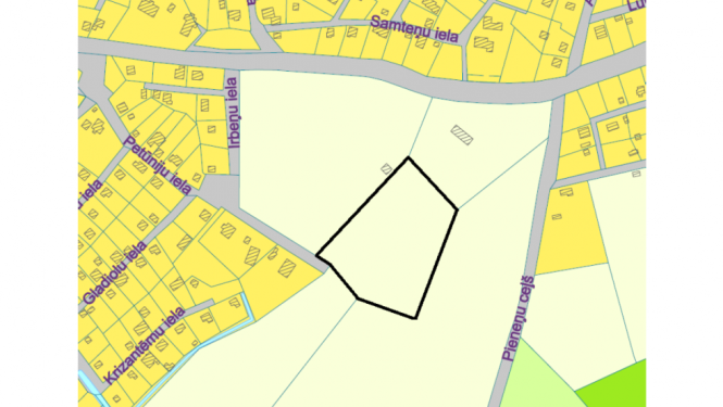 Karte ar iezīmētu zemes vienību