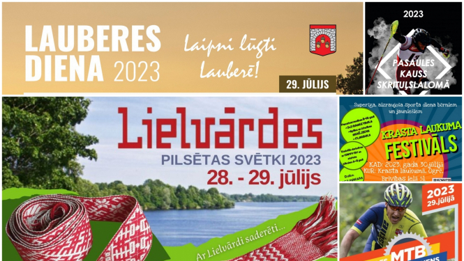 Pasākumu plakāti kolāža 07.2023.