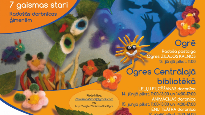 Projekta "7 gaismas stari" radošo darbnīcu plakāts