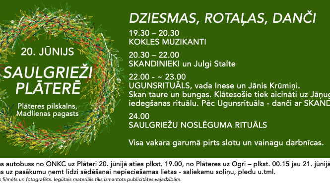 Ceturtdien Saulgrieži Plāteres pilskalnā