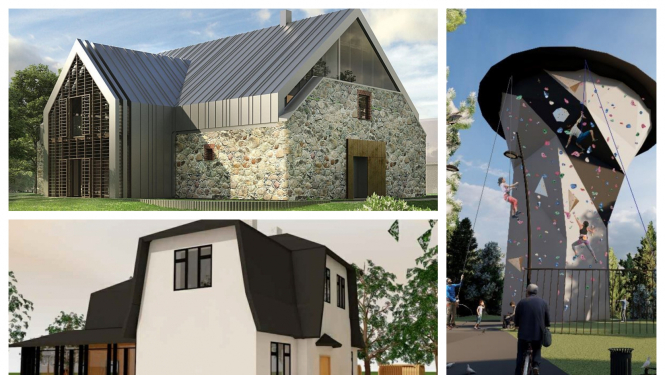 Taurupes muižas klēts, klinšu kāpšanas siena, Jauniešu māja