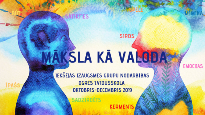 Ogres 1.vidusskolā īsteno jauniešu iniciatīvu projektu “Māksla kā valoda”