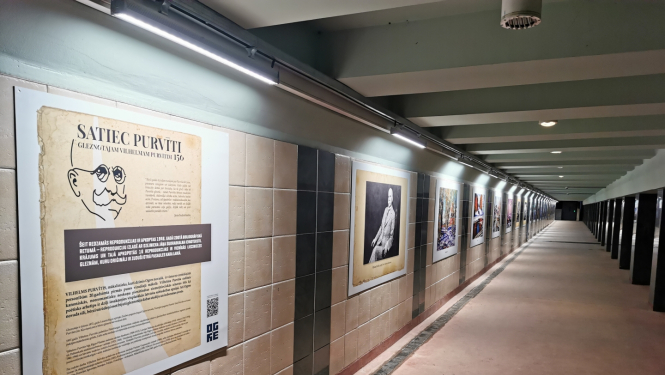 V.Purvīša reprodukciju galerija gājēju tunelī Ogrē