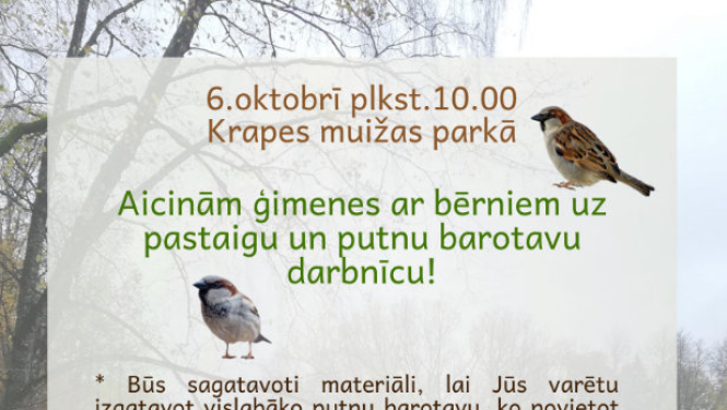 Aicina uz putnu vērošanas pastaigu Krapē!