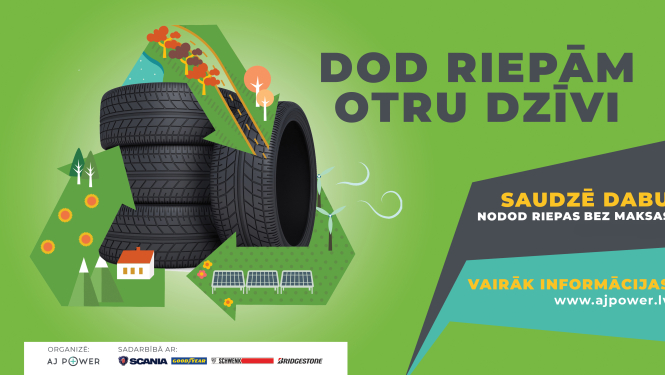 Šo sestdien Ogres iedzīvotāji aicināti nodot riepas bez maksas