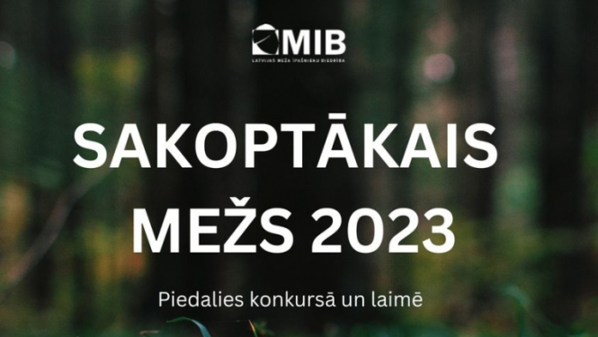 Afiša "Sakoptākais mežs 2023 - piedalies konkursā un laimē"
