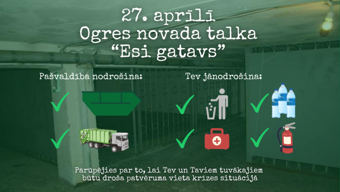 Afiša: 27. aprīlī Ogres novada talka "Esi gatavs"