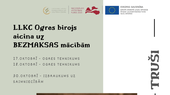 LLKC Ogres birojs aicina uz bezmaksas mācībām par trušiem