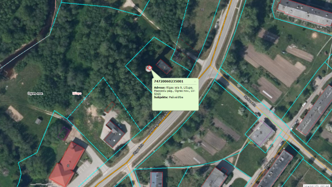 Ūdenstorņa Mazozolu pagastā novietojums karte