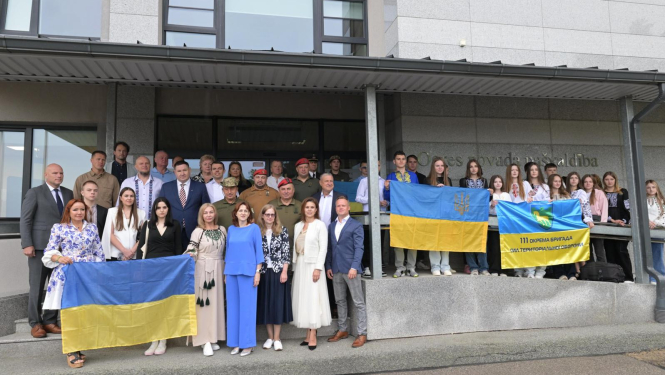 Ukrainas delegācija pieņemšanā pie Ogres novada domes vadības