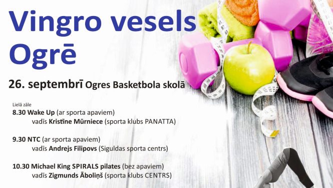 Oveselība 26.septembrī aicina uz pasākumu  “Vingro vesels Ogrē!”
