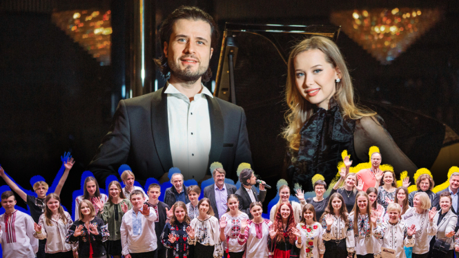 Ukrainas atbalsta koncerts  MŪZIKĀ AR UKRAINU. Afišā ukraiņu bērni un pianists Andrejs Osokins un operdziedātāja Brigita Reisone