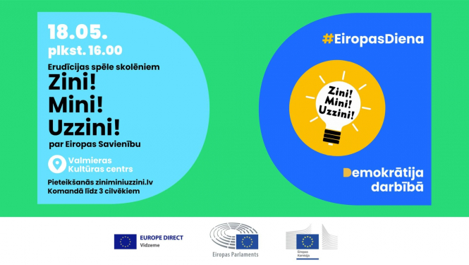 Erudīcijas spēle Zini vai mini plakāts