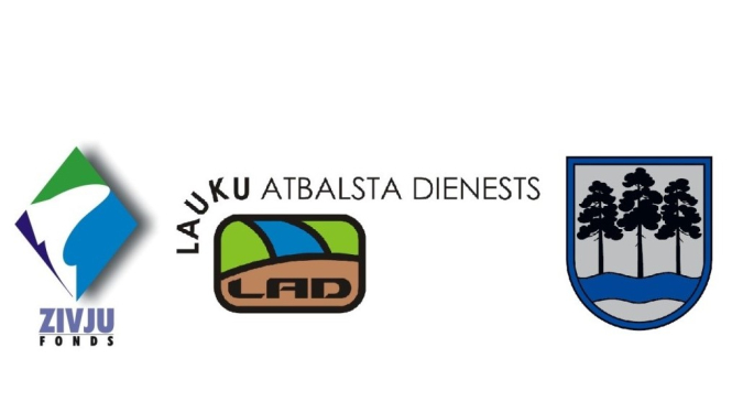 Zivju fonda un Lauku atbalsta dienesta logo un Ogres novada ģerbonis