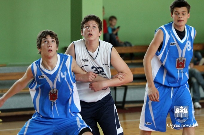 Ogres novada basketbolistu spēle pret Rīgas izlasi