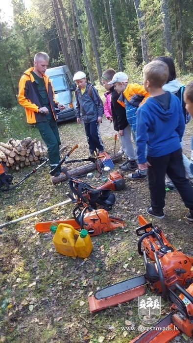 Ogres sākumskolas skolēni apgūst Meža zinības Zilajos kalnos