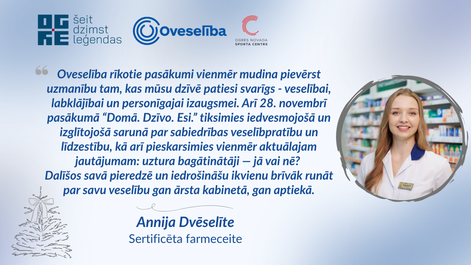 Aicinājums piedalīties Oveselība organizētā pasākumā “DOMĀ.DZĪVO.ESI.”