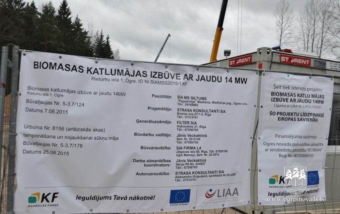 Jaunās katlu mājas būvdarbi Ogrē rit veiksmīgi
