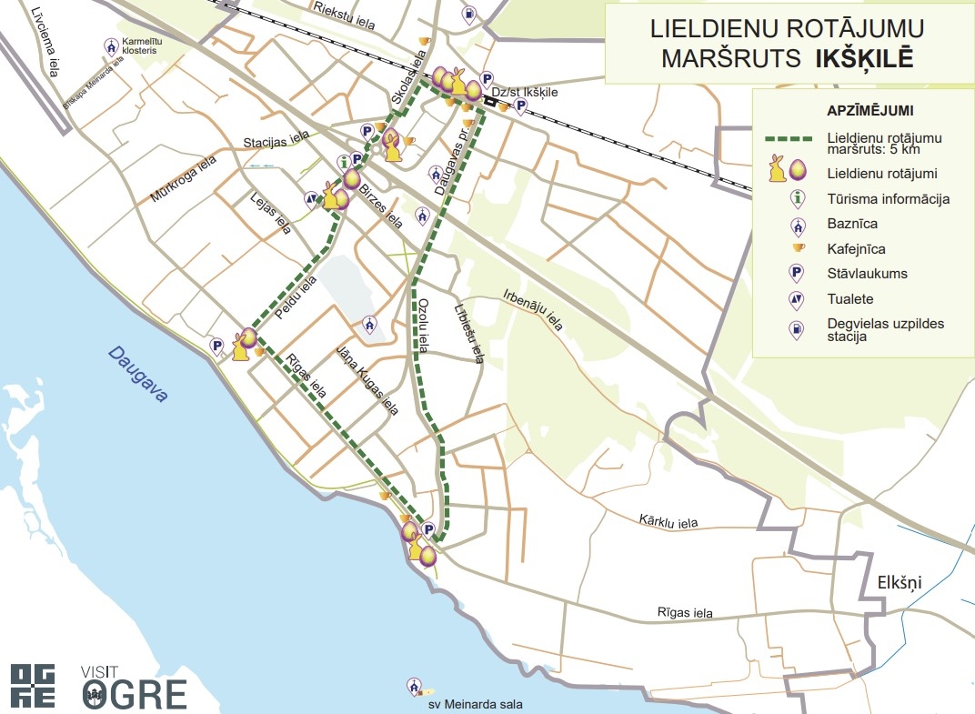 Lieldienu rotājumu maršruts Ikšķilē