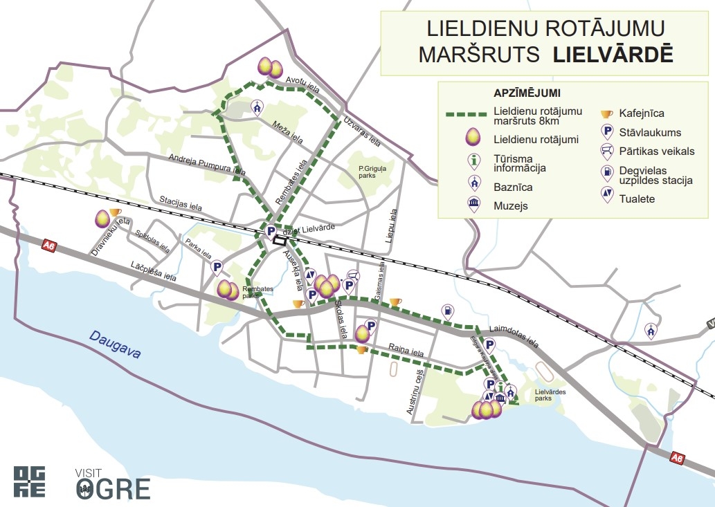 Lieldienu rotājumu maršruts Lielvārdē