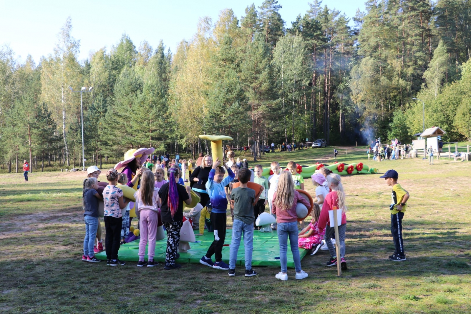 Ogres Zilajos kalnos Meža zinību dienā skolēni apgūst Meža ābeci