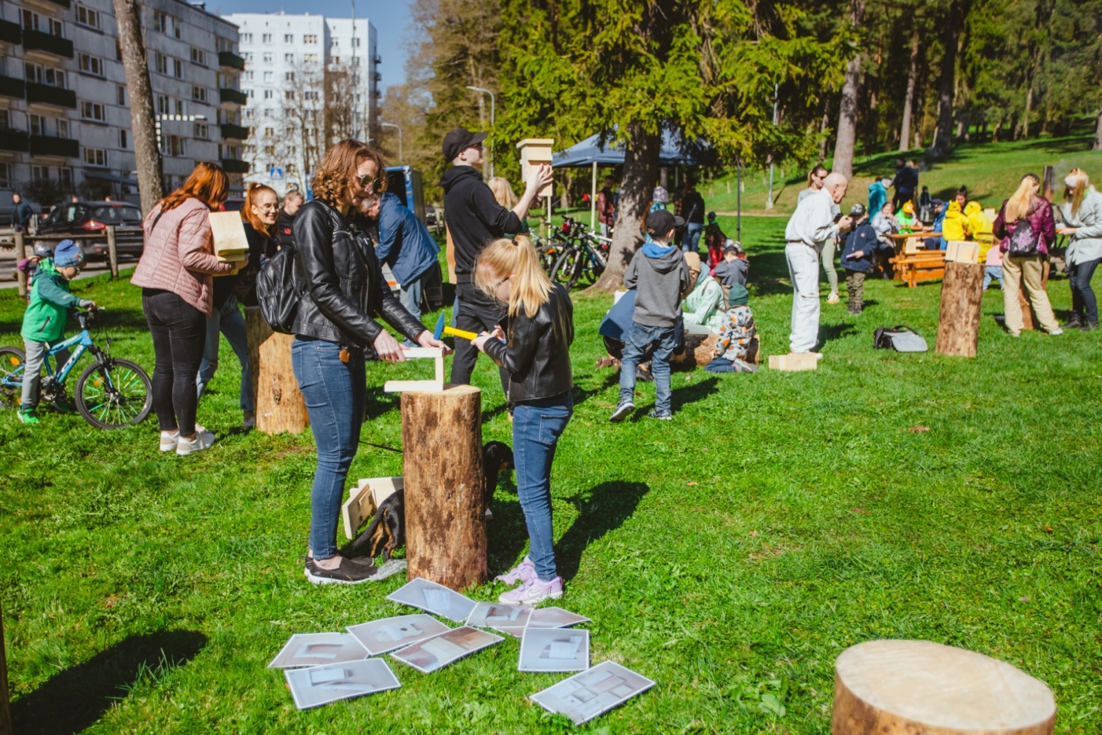 Pasākums "Mežs - veselībai" (22.04.2023) putnu būrīšu sišana
