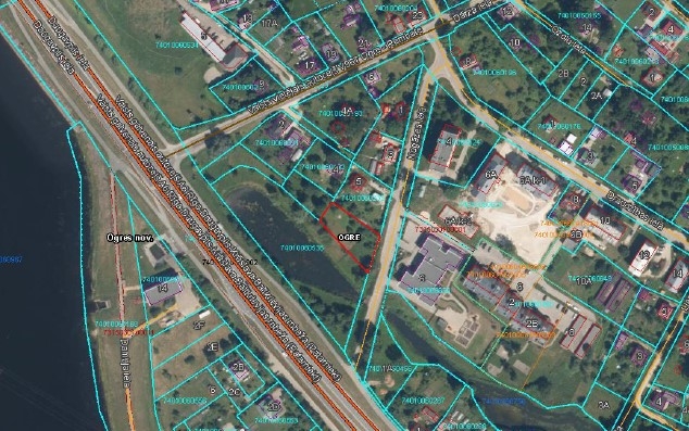 Ogres pilsētas karte aerofoto