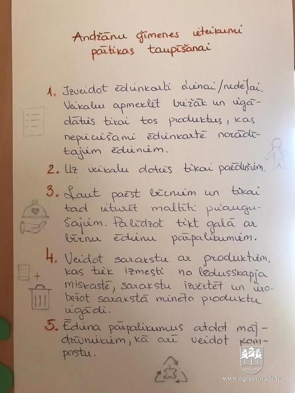 Ogresgala bērnudārzā prot racionāli un taupīgi izmantot resursus