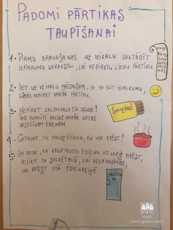 Ogresgala bērnudārzā prot racionāli un taupīgi izmantot resursus