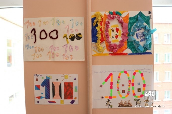 Ogres 1. vidusskolas pirmklasnieki atzīmē 100 dienas skolā