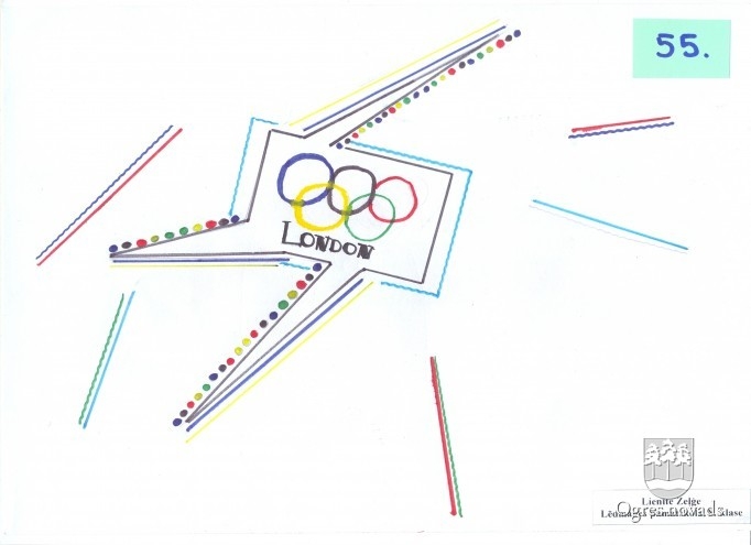 Skolēnu iesniegtie darbi zīmējumu konkursā „Latvijas olimpiskās komandas talismans Londonas olimpiskajās spēlēs”