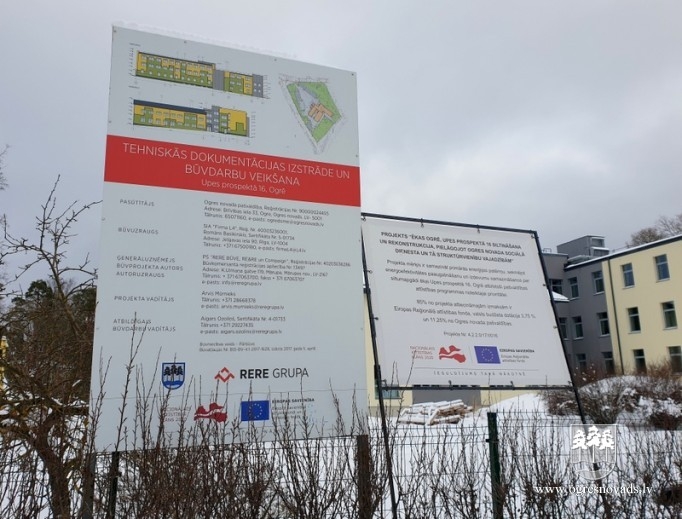 Ēkā Upes prospektā 16 darbi turpinās arī ziemā