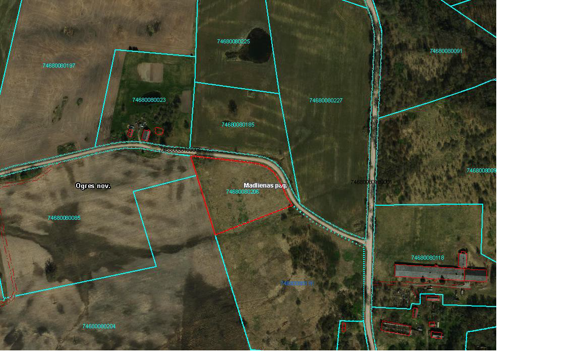 Ogres novada pašvaldībai piederoša nekustamā īpašuma – “Laksti”, Madliena, Madlienas pagasts Ogres novads izsole - novietojums