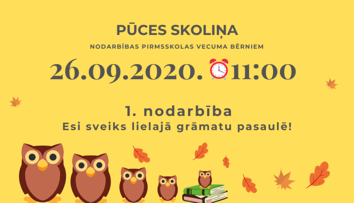 Bibliotēka aicina mazos ogrēniešus uz “Pūces skoliņu”