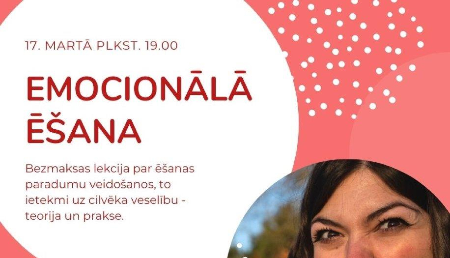 Aicina uz veselīga dzīvesveida nodarbību “Emocionālā ēšana”